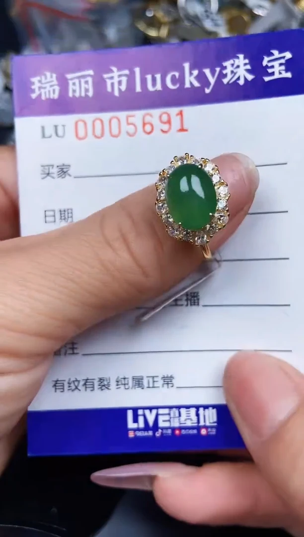 翡翠银S925镶嵌颈饰5691