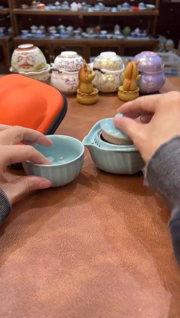 真的很便宜会开片的旅行茶具