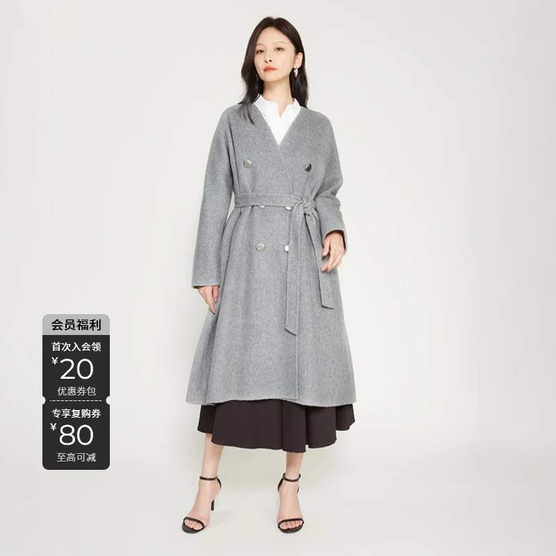 S·DEER圣迪奥冬季新款高端气质时尚高品质宽松长款毛呢大衣外套