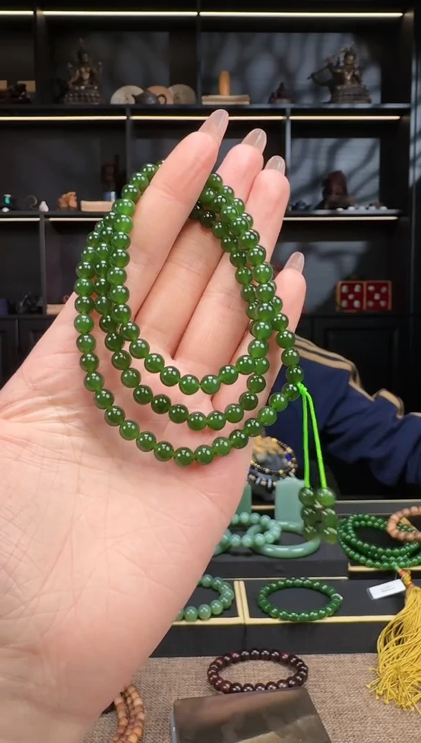 【闪购商品】和田玉1未镶嵌6mm碧玉108