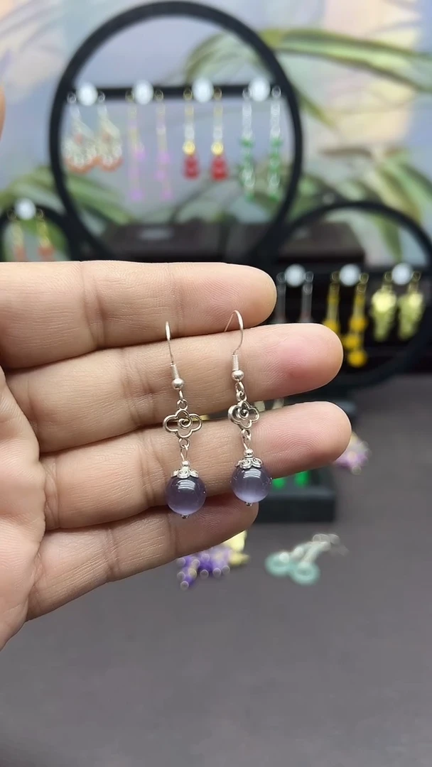 未镶嵌石英质玉耳饰052