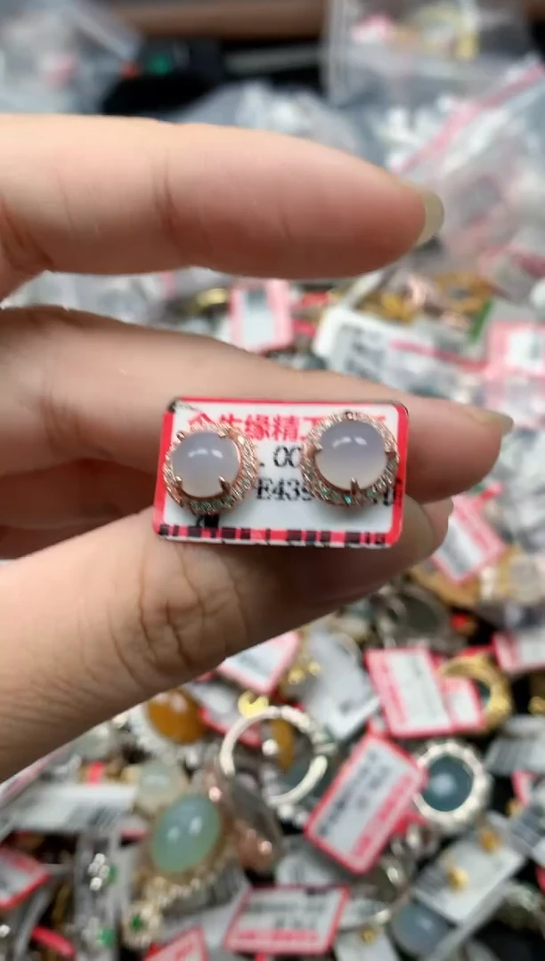 翡翠戒指银S925镶嵌天然缅甸翡翠