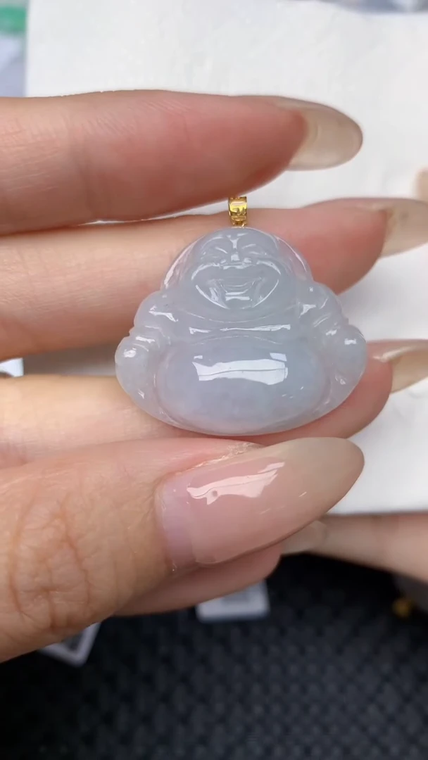 翡翠18K金镶嵌颈饰天然翡翠a货