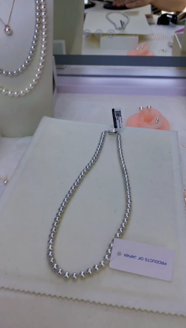 银S925镶嵌海水珍珠饰品5-5.5蓝玫瑰带大证