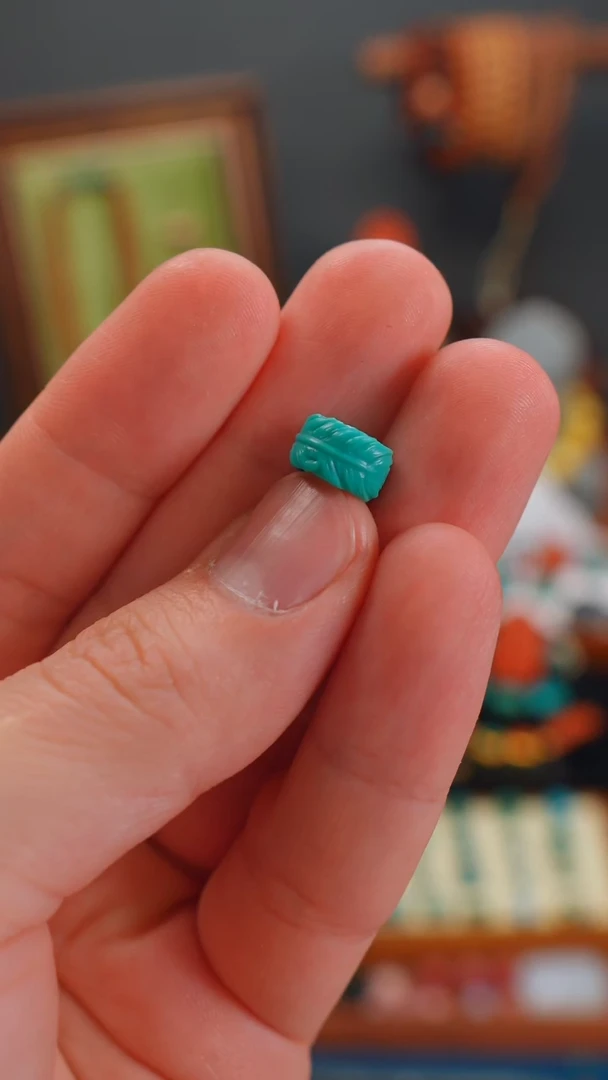 未镶嵌绿松石珠宝奇石10mm羽毛扣