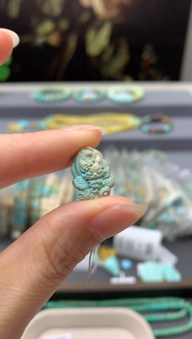 未镶嵌绿松石精工雕刻W132