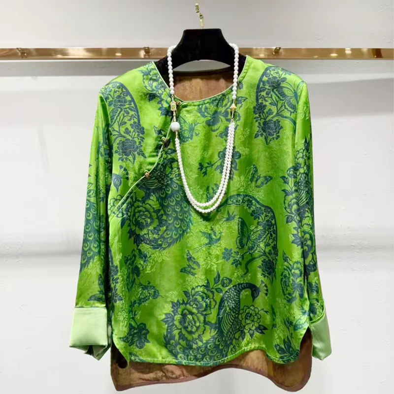 长袖上衣气质网红时尚休闲百搭女士印花提花