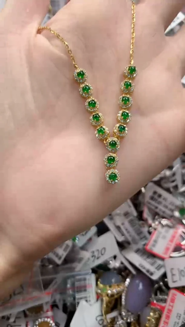 银S925镶嵌戒指翡翠555   3