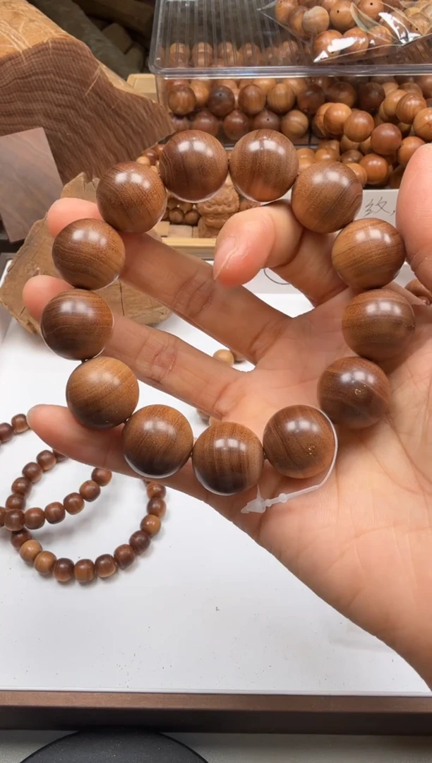 檀香木手串/手链半**生1.8黑肉虎皮纹沉水