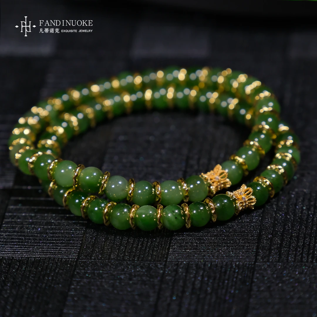 L【加加专属】19 MJ61146和田碧玉设计款单圈手串-多样性发一件-5mm