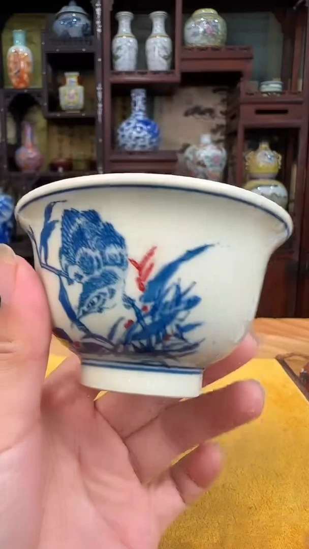 瓷片景德镇陶瓷摆件杯