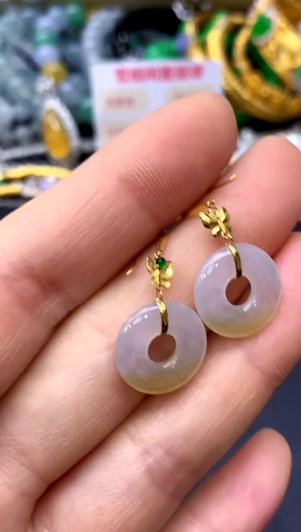 18K金镶嵌翡翠耳饰83-中国好珍宝