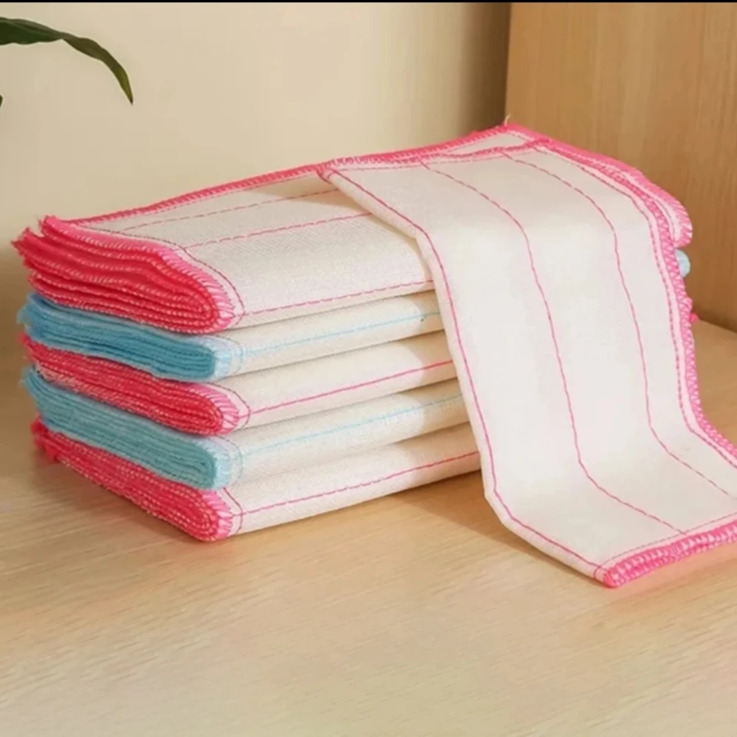 【10条】百洁布颜色随机棉纱去污洗碗巾吸水家用抹布