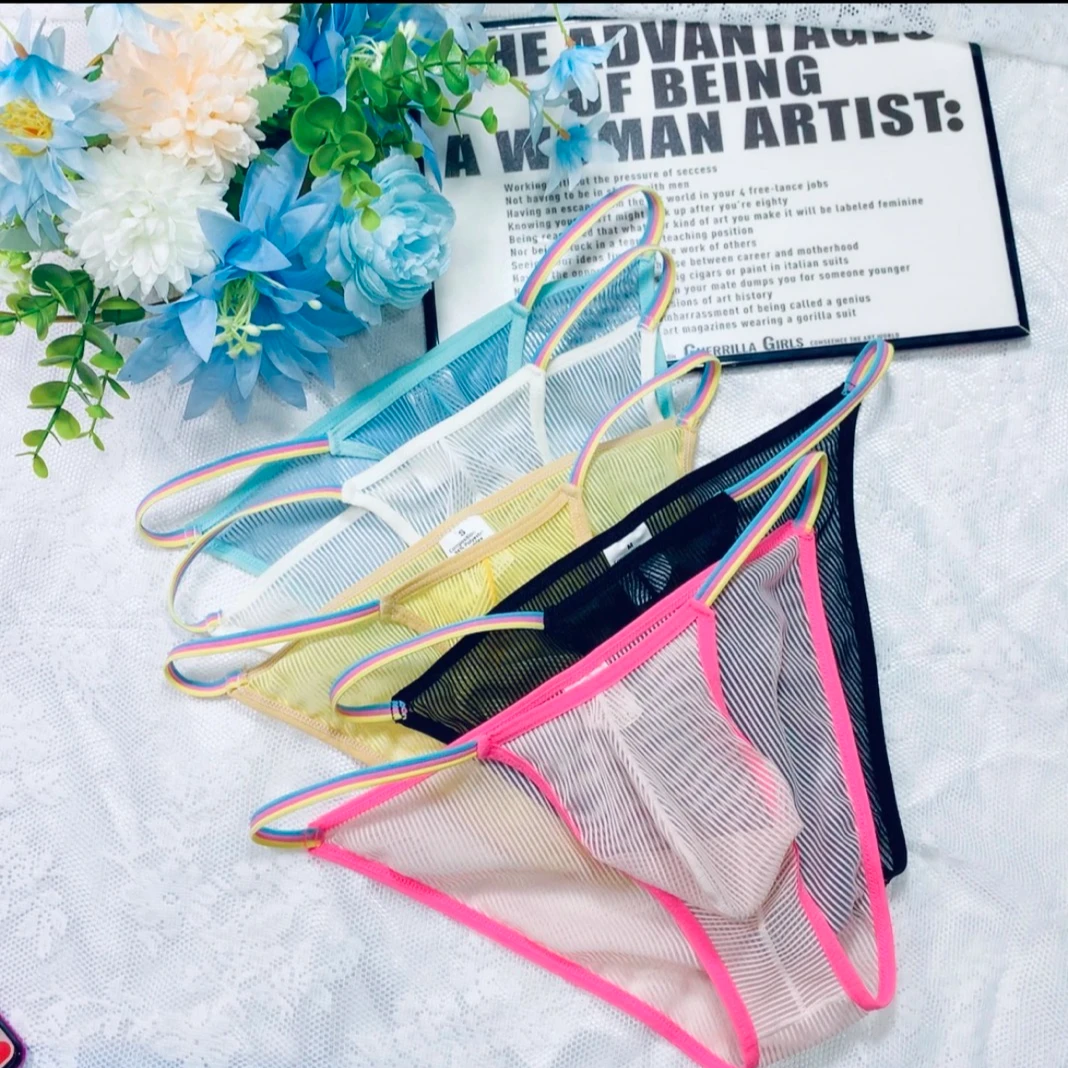 男士时尚网纱低腰内裤2条装