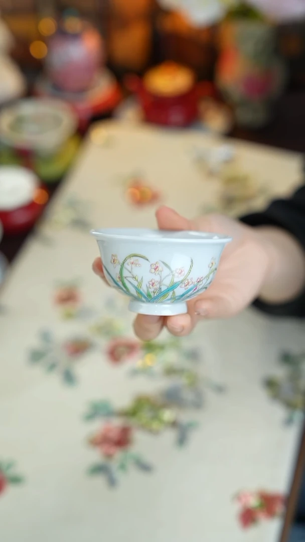溢珍堂景德镇手工手绘珐琅彩杯
