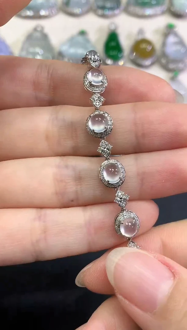 【闪购商品】翡翠手链18K金镶嵌B79