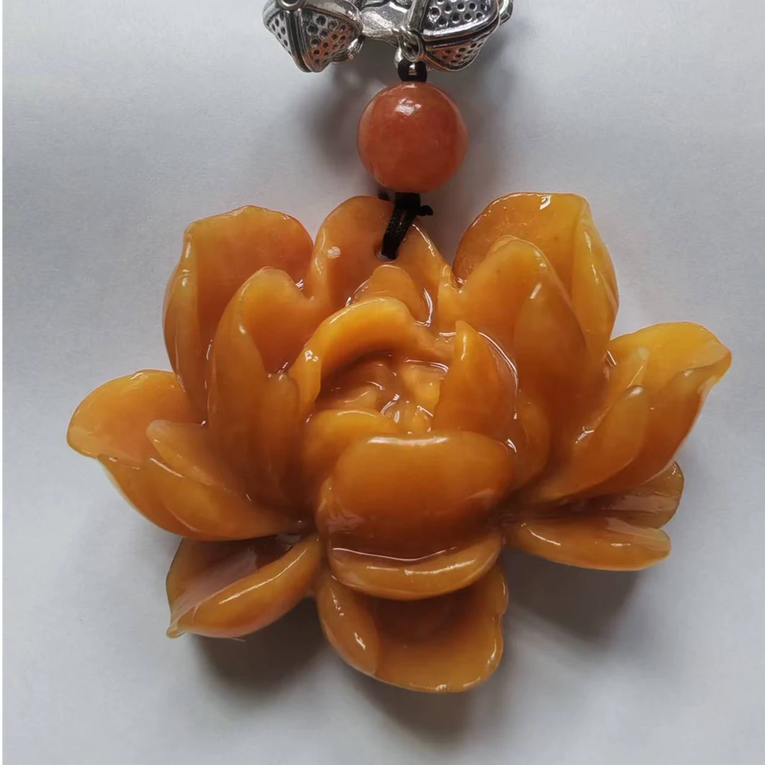 纯天然岫玉玉石王花玉纯手工雕刻荷花多样性发货*拍一发一