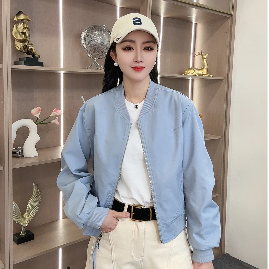 【众帆女装】春秋显瘦小个子短款时尚休闲百搭韩版立领女士外套