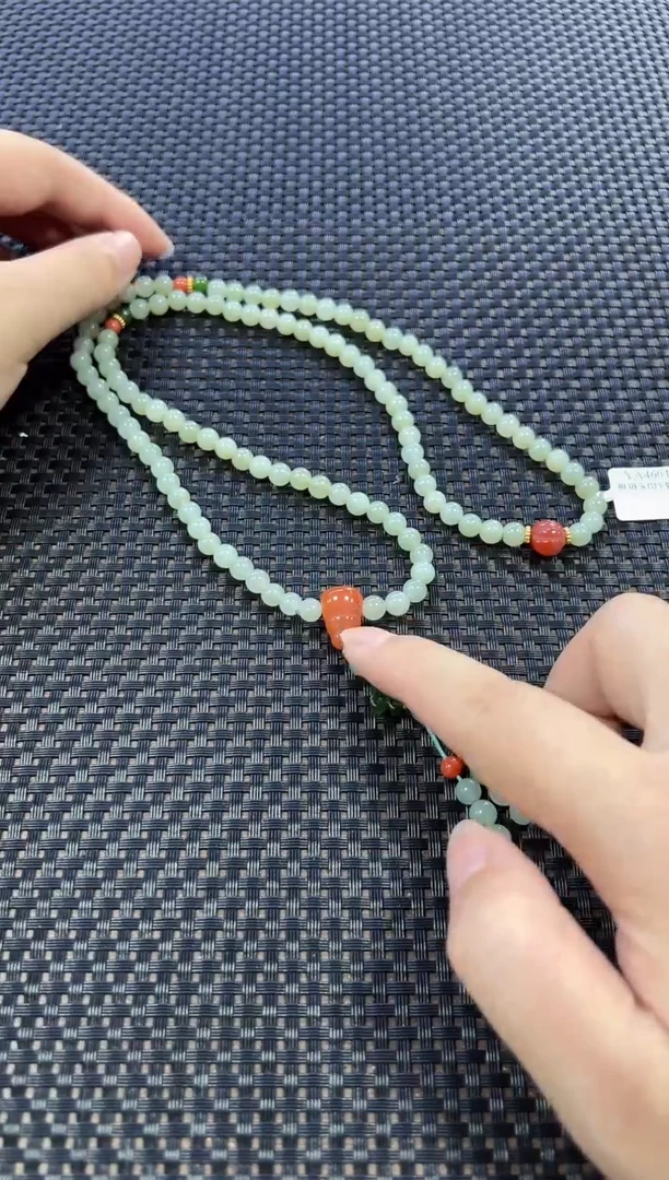 和田玉未镶嵌项链DIY约6mm+（多样性发一件）2360