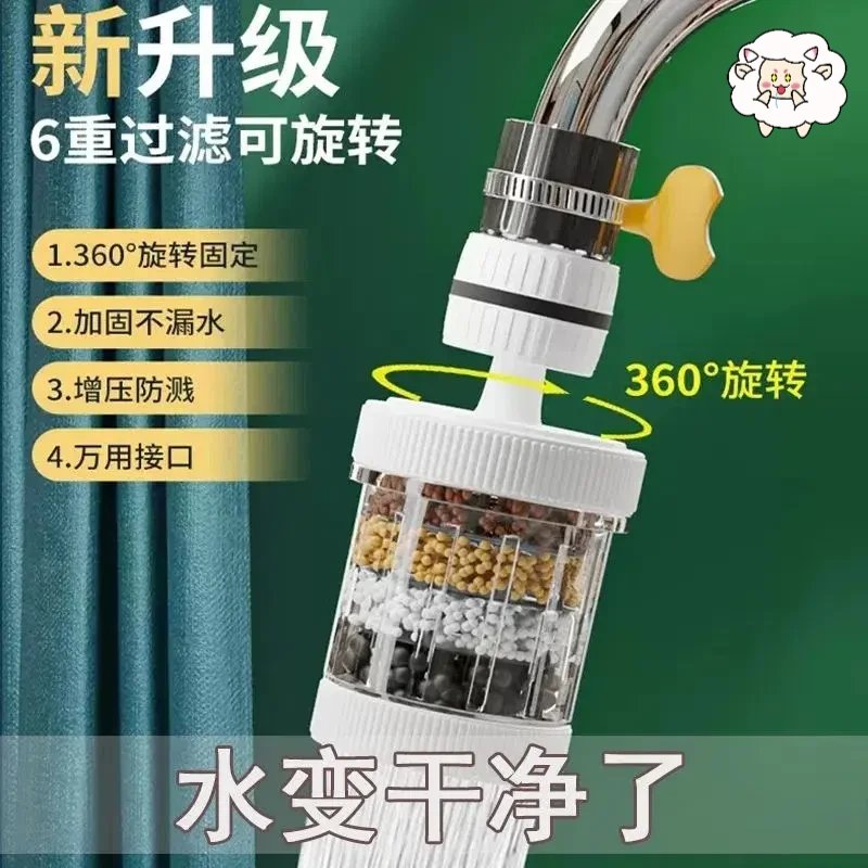 快速六层家用水龙头过滤器通用防溅花洒节水器厨房自来水过滤嘴