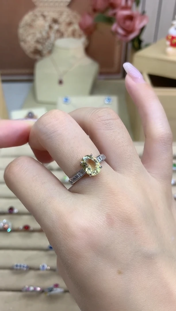 银S925镶嵌戒指黄晶黄水晶