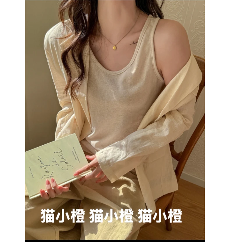 [超值两件装]25年夏季新款时尚百搭慵懒风可外穿无袖遮肉骑行服