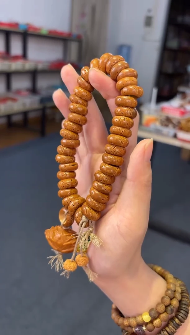 吊坠菩提根/象牙果  桃核甜甜圈【有钱有余】手持