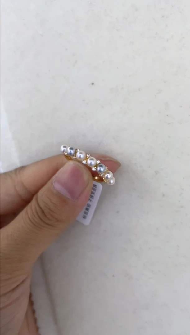 海水珍珠戒指银S925镶嵌戒指