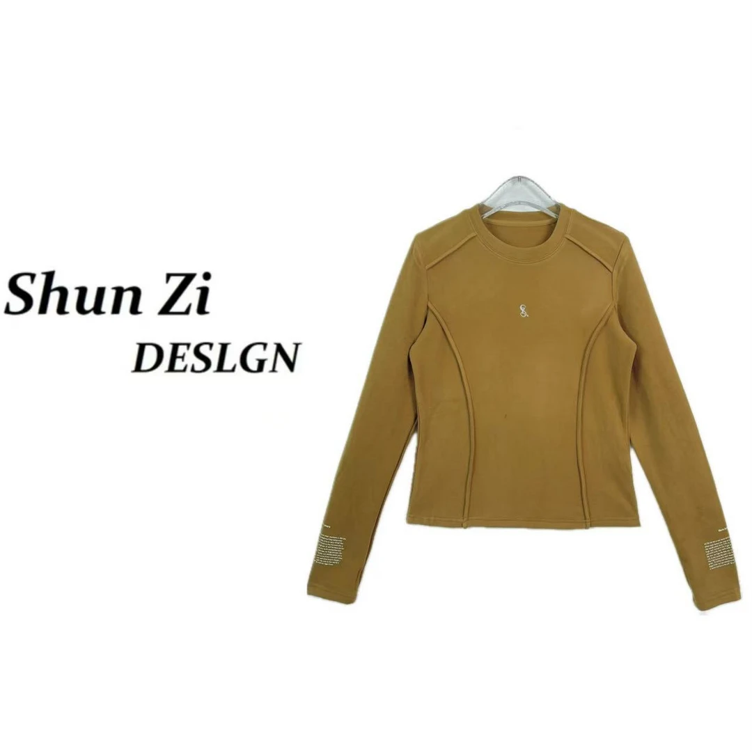 顺子/SZ9986 冬季新款刺绣logo隔断设计舒适保暖加绒加厚打底衫