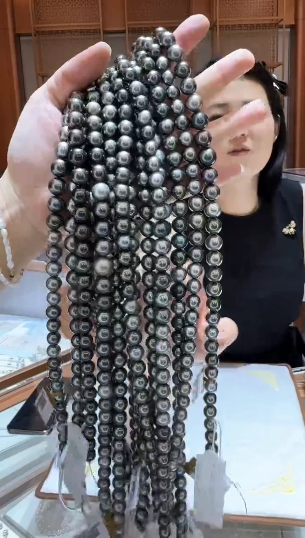 未镶嵌海水珍珠8-10大溪地串链多样性发货一件@@A1276