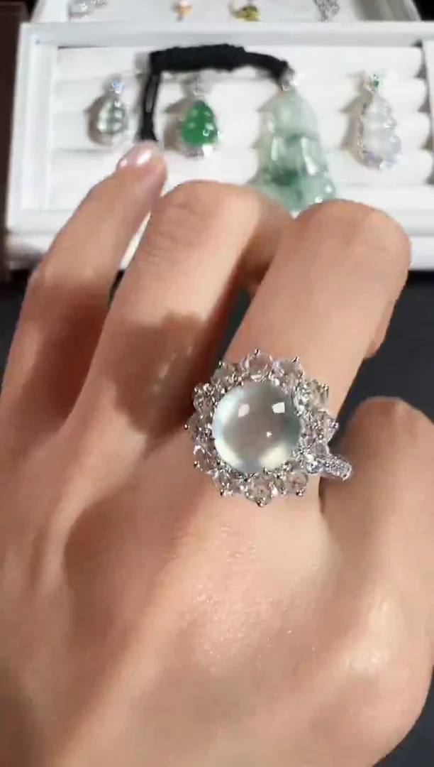 18K金镶嵌戒指翡翠KXLJ1223-018