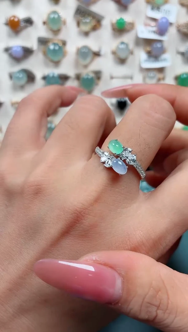 银S925镶嵌戒指翡翠.