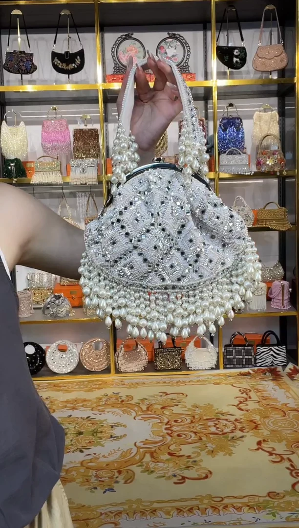 织物织物珠韵恒泽重工串珠手提包