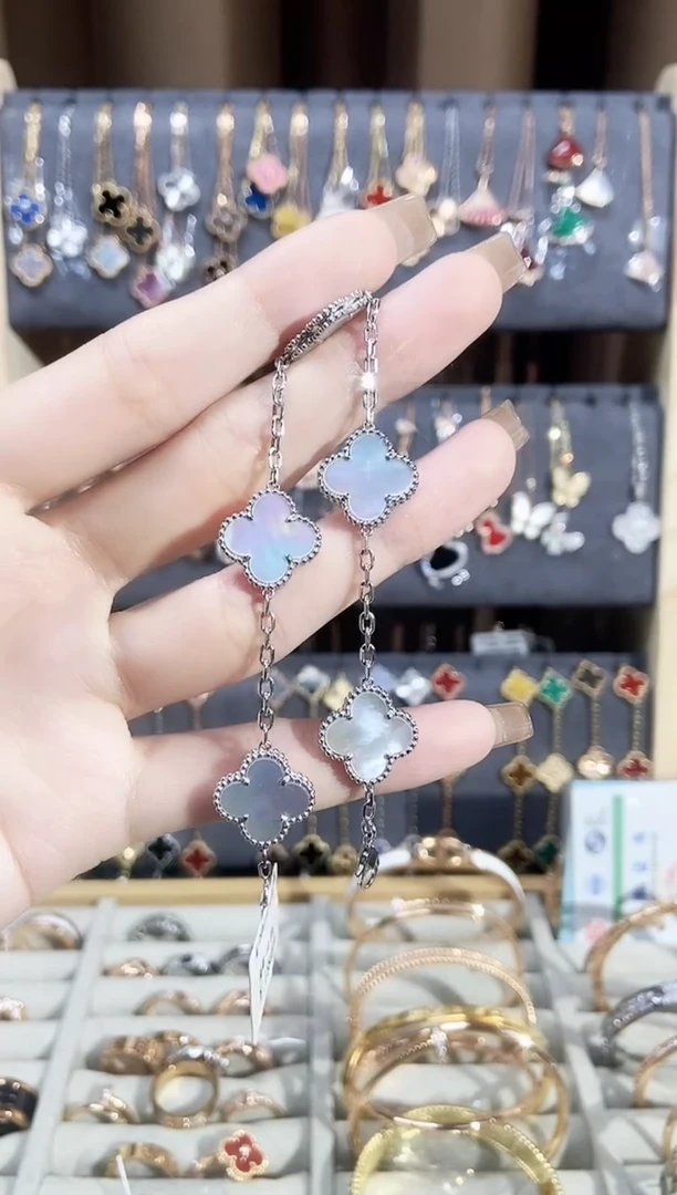 手链贝壳（贝母）18K金镶嵌贝母 k白 白五花