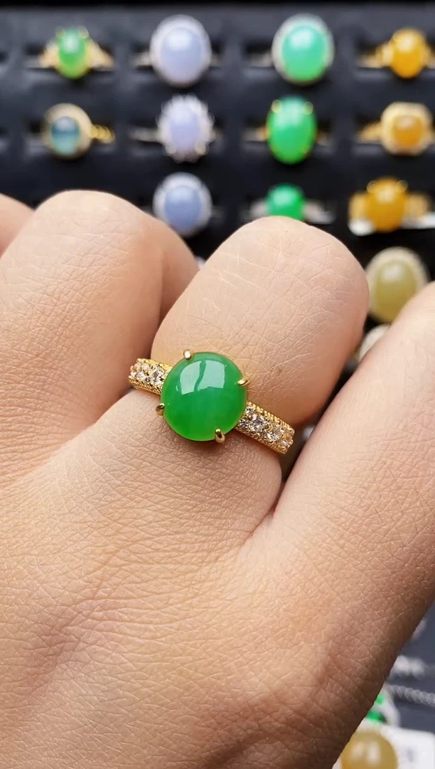 银S925镶嵌戒指翡翠0513