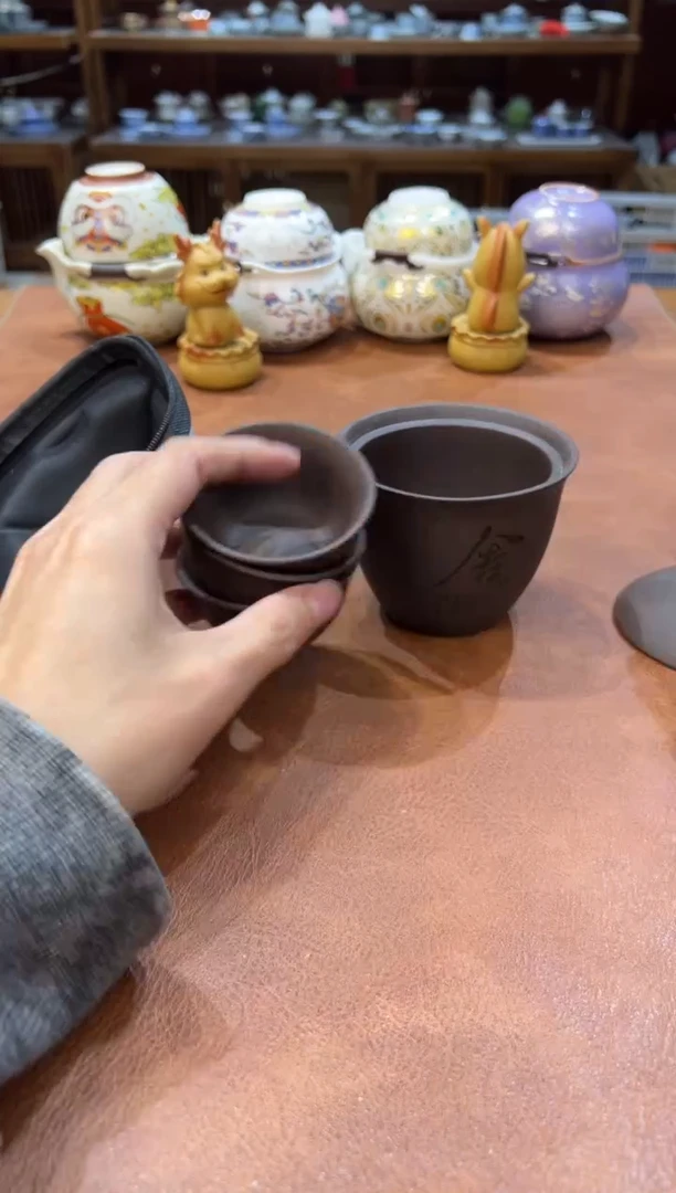 真的很便宜会开片的旅行茶具