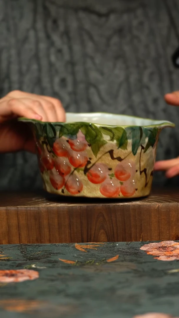 杯釉下彩手工手绘同款陶器