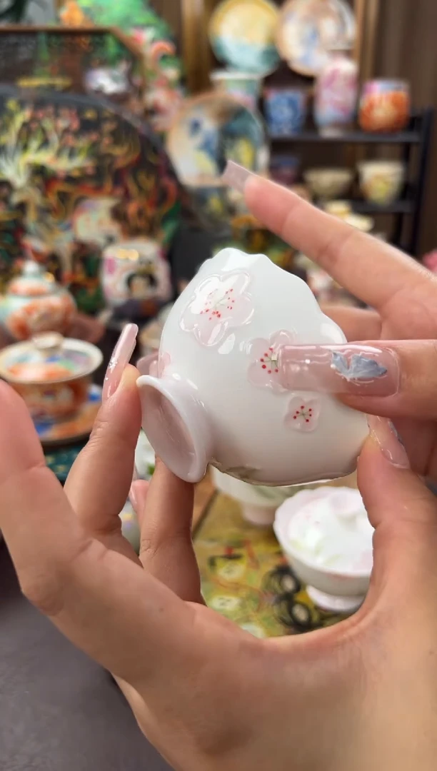 粉黛幽梦-棱花高足花口杯