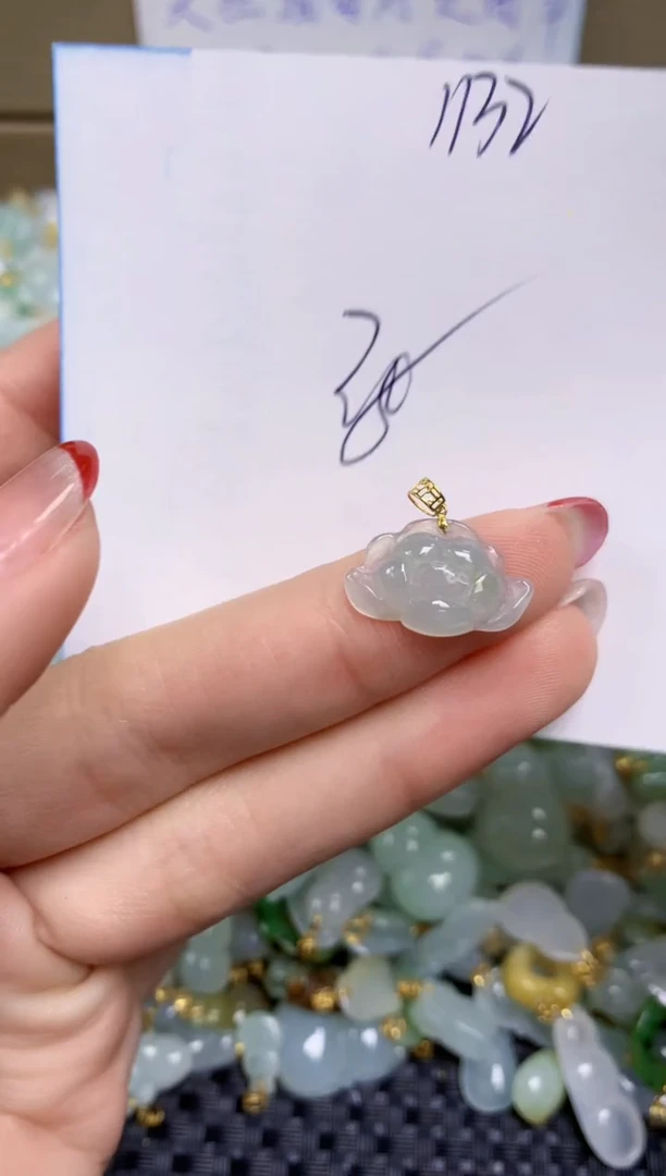 【闪购商品】翡翠颈饰18K金镶嵌天然缅甸A货翡翠