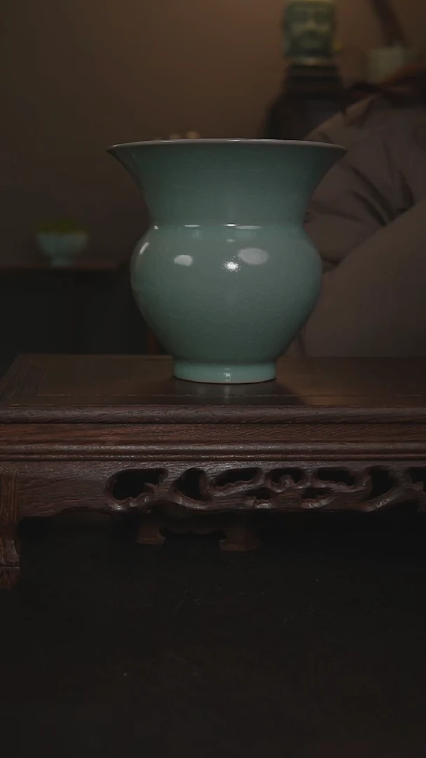 摆件瓷仿古手工茶渣斗