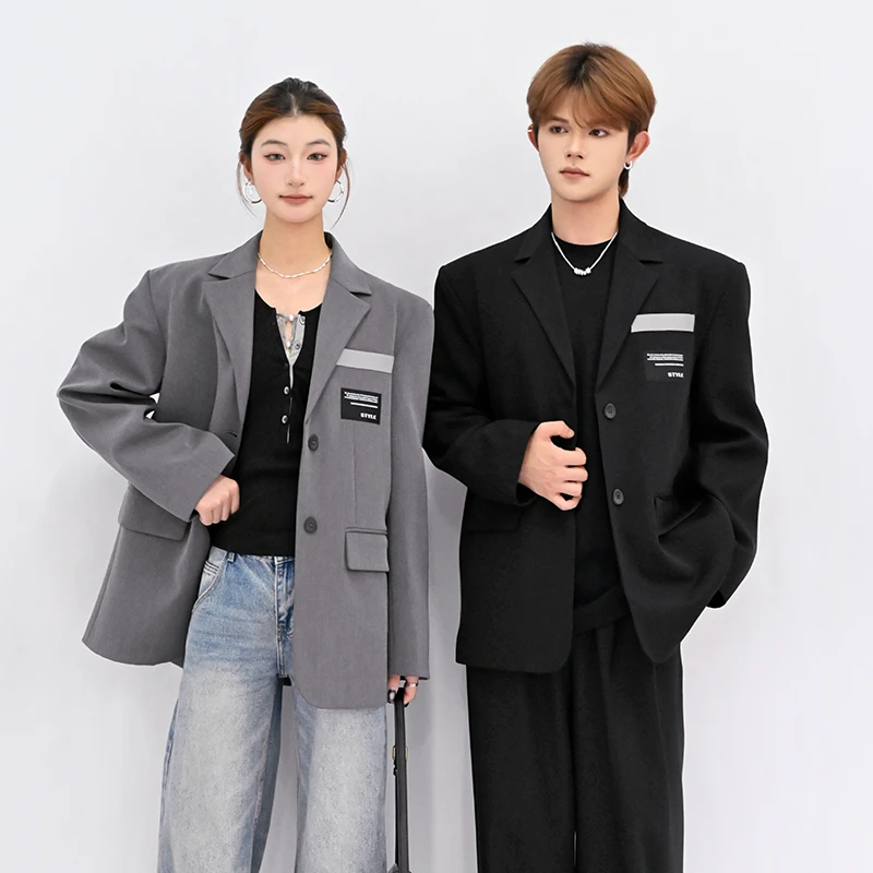 【工厂尾单】西装2025外套男女春秋新款英伦风宽松休闲宽肩高级西服