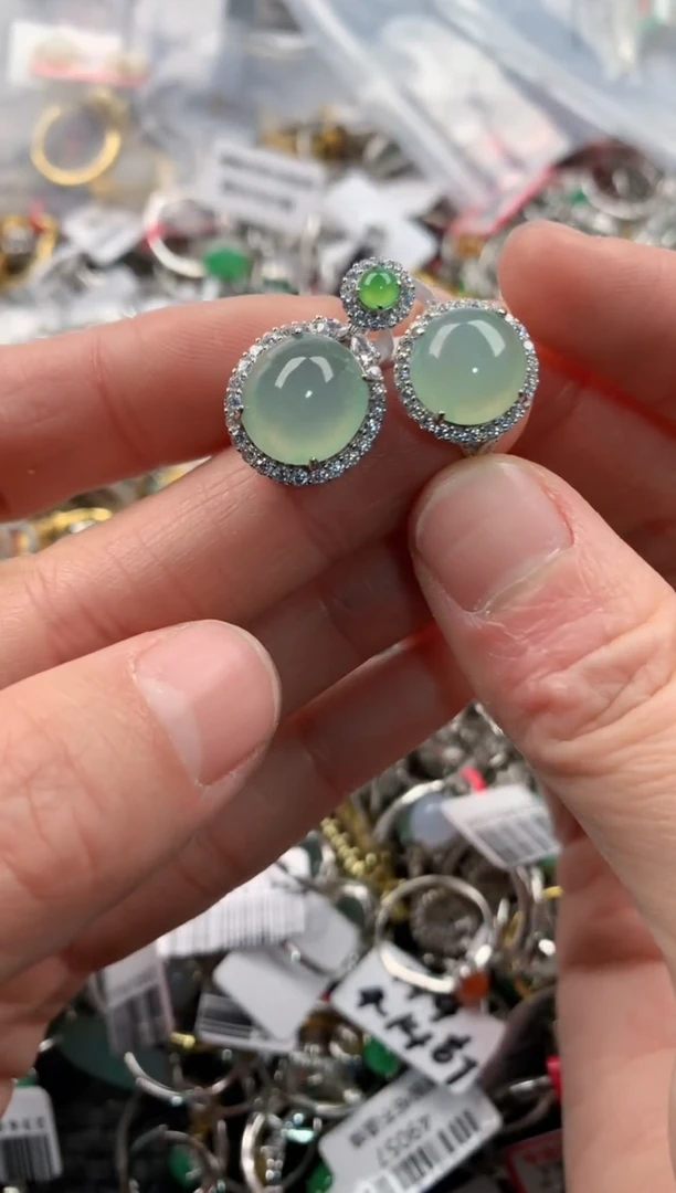 银S925镶嵌戒指翡翠111     3