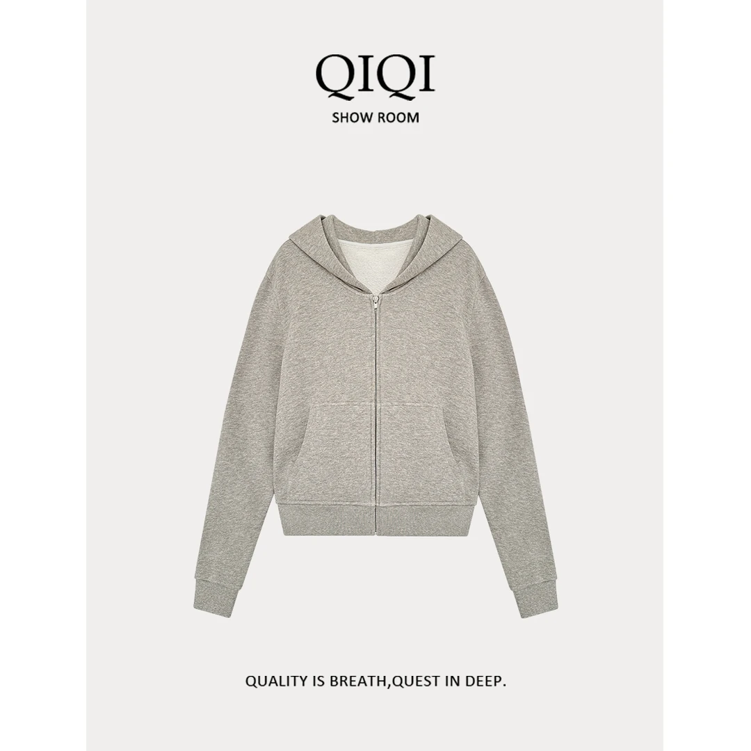 QiQi「高级质感」定制面料400g连帽卫衣外套