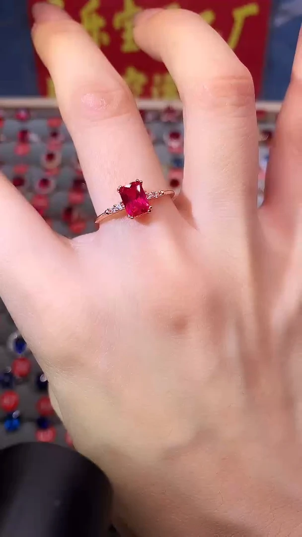 【闪购商品】红宝石戒指银S925镶嵌11111