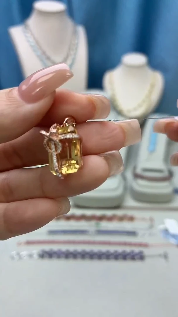 吊坠(不含链)银S925镶嵌黄晶368BJ1209产品一个（多样性）