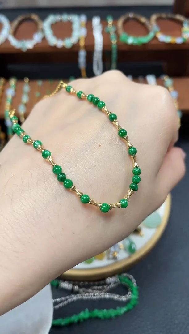 【闪购商品】翡翠套链18K金镶嵌一个  JK268