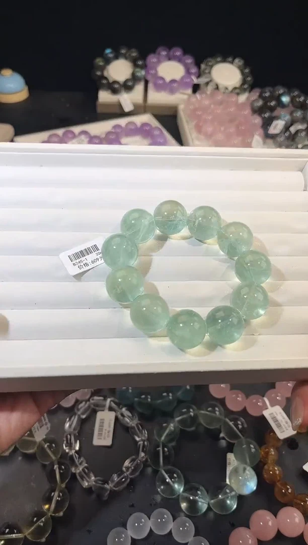 未镶嵌手链萤石多样性发一Q79薄荷曼波20mm