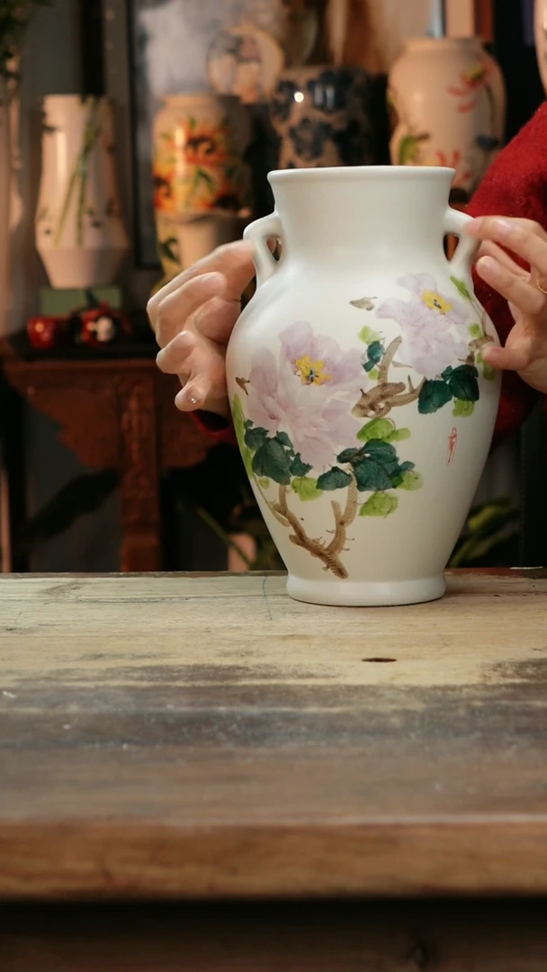 【闪购商品】瓷片景德镇纯手工釉下彩精品花瓶