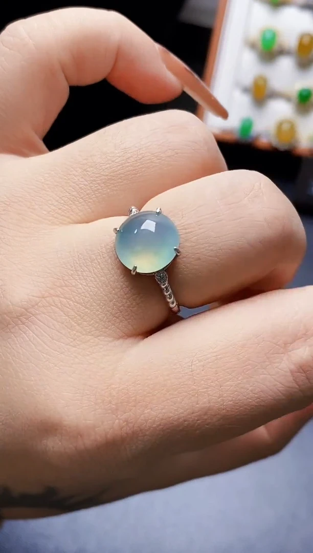 银S925镶嵌戒指翡翠1042