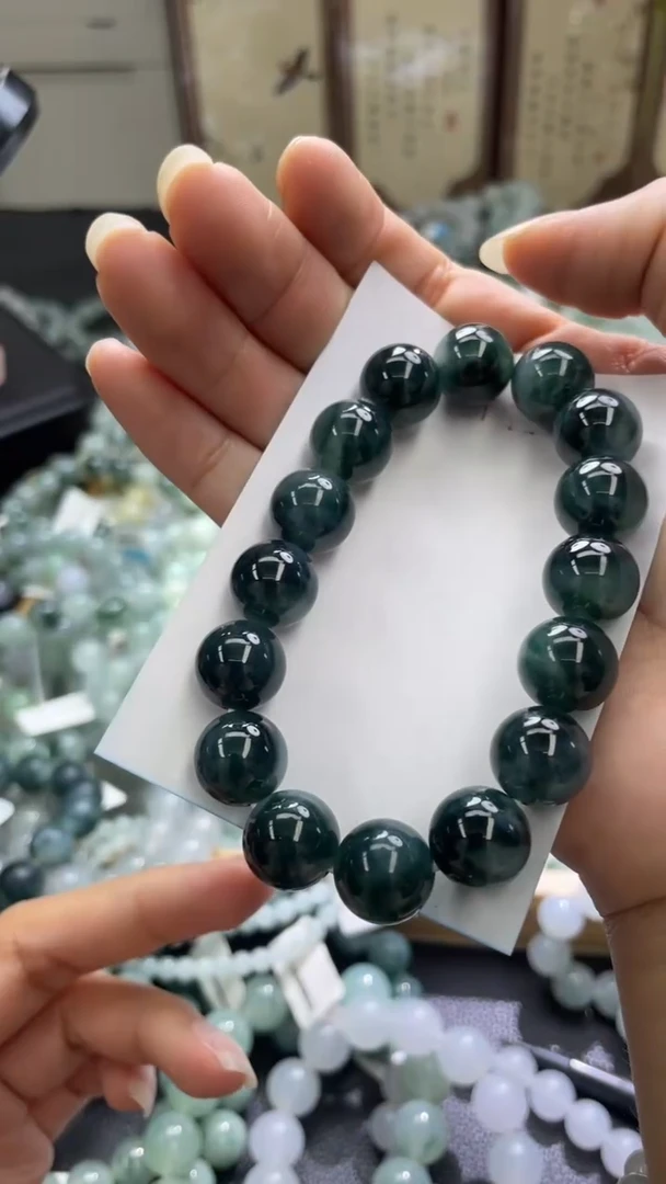 未镶嵌定制翡翠天然缅甸翡翠手串98